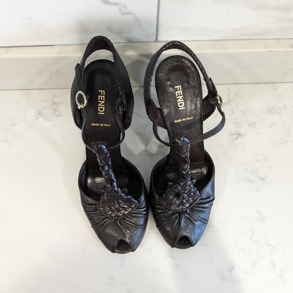 Fendi Leather Braided Spy Heels - Picture 10 of 10